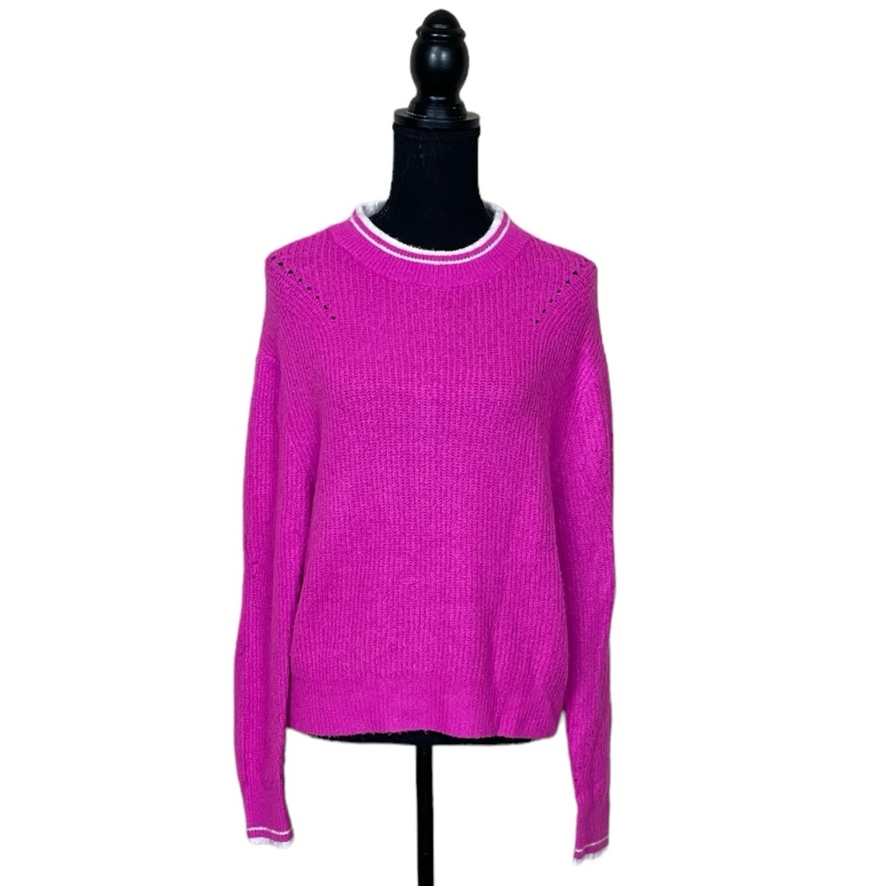 John + Jenn Hot Pink Varsity Pullover Sweater (CdlG)